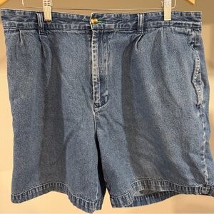 Tommy Hilfiger Y2K 2002 Denim Chino Shorts Crest Logo Blue Size 36